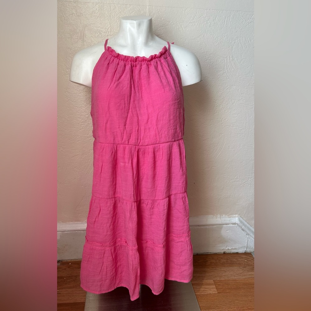 Vibrant Pink Halter Mini Dress